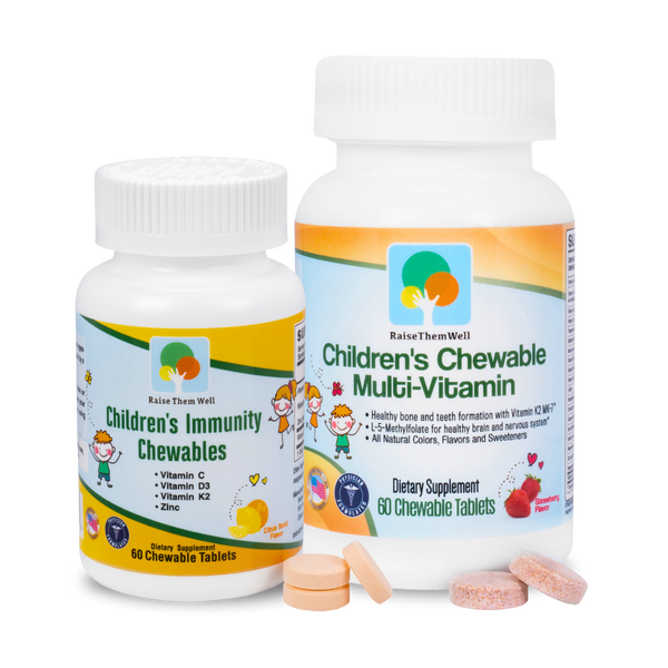 The Kids Wellness Bundle includes our Children's Immunity Chewables and Children's Chewable Multivitamins