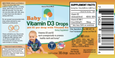 Baby Vitamin D Drops Product Label