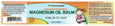 Topical Magnesium Oil Balm Product Label