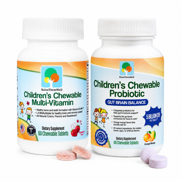 Bundle and Save: Happy Belly + Strong Body, Chewable Probiotic and Multivitamin