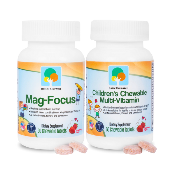 The Kids Brain Bundle - Mag-Focus and Chewable Kids Vitamins