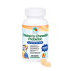 Children's chewable probiotic supplement bottle with a white background