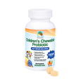 Children's chewable probiotic supplement bottle with a white background