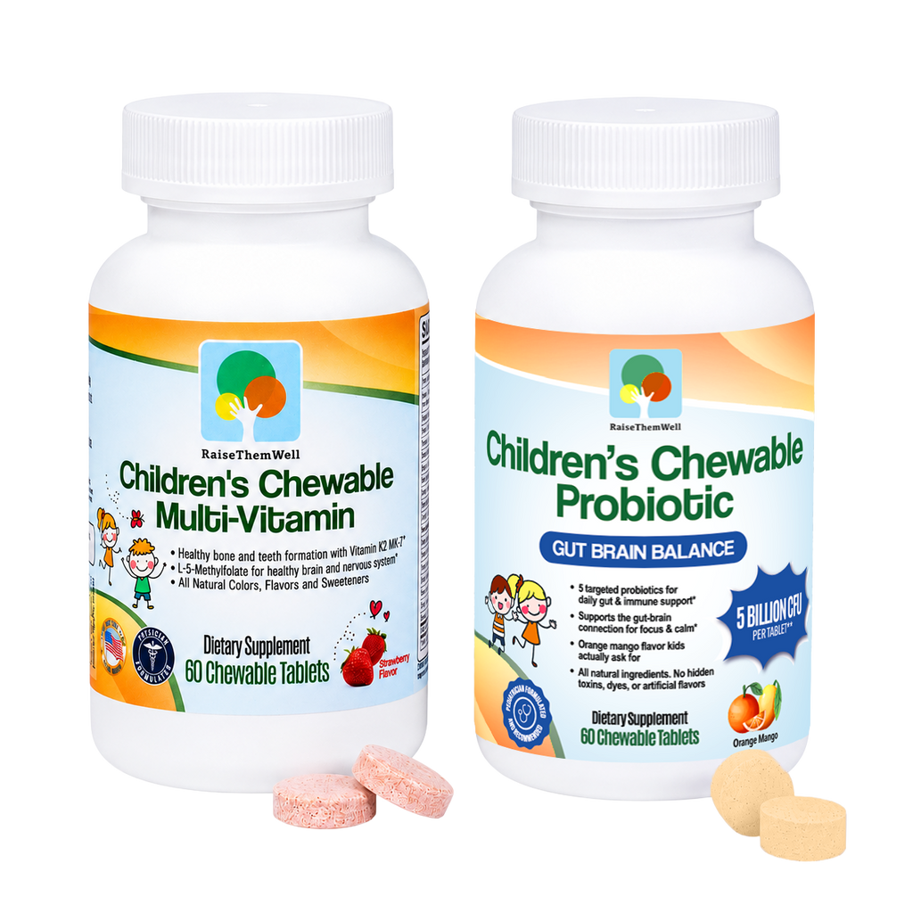 Bundle and Save: Happy Belly + Strong Body, Chewable Probiotic and Multivitamin