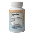 Supplement bottle with label showing 'Supplement Facts' on a white background