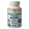 Children's Chewable Probiotic supplement bottle with label on a white background
