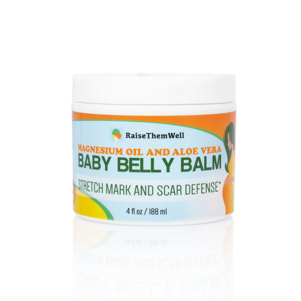 Baby Belly Balm Stretch Mark Treatment and Scar Defense with magnesium oil and aloe vera