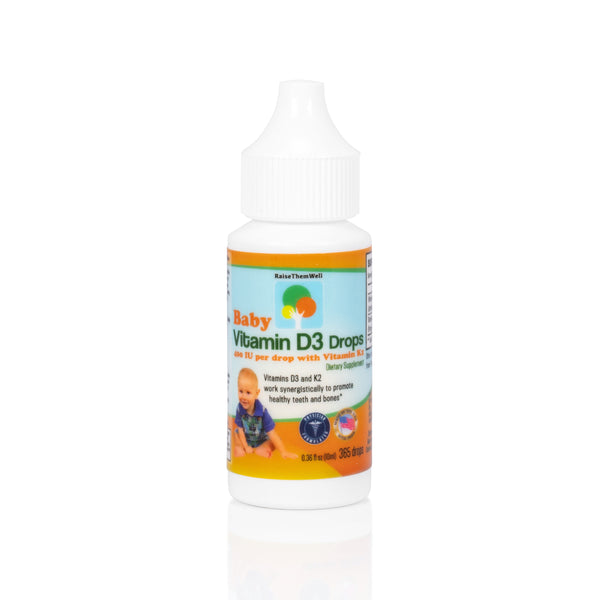 Vitamin D drops for infants with Vitamin K2 for ultimate bone and teeth health