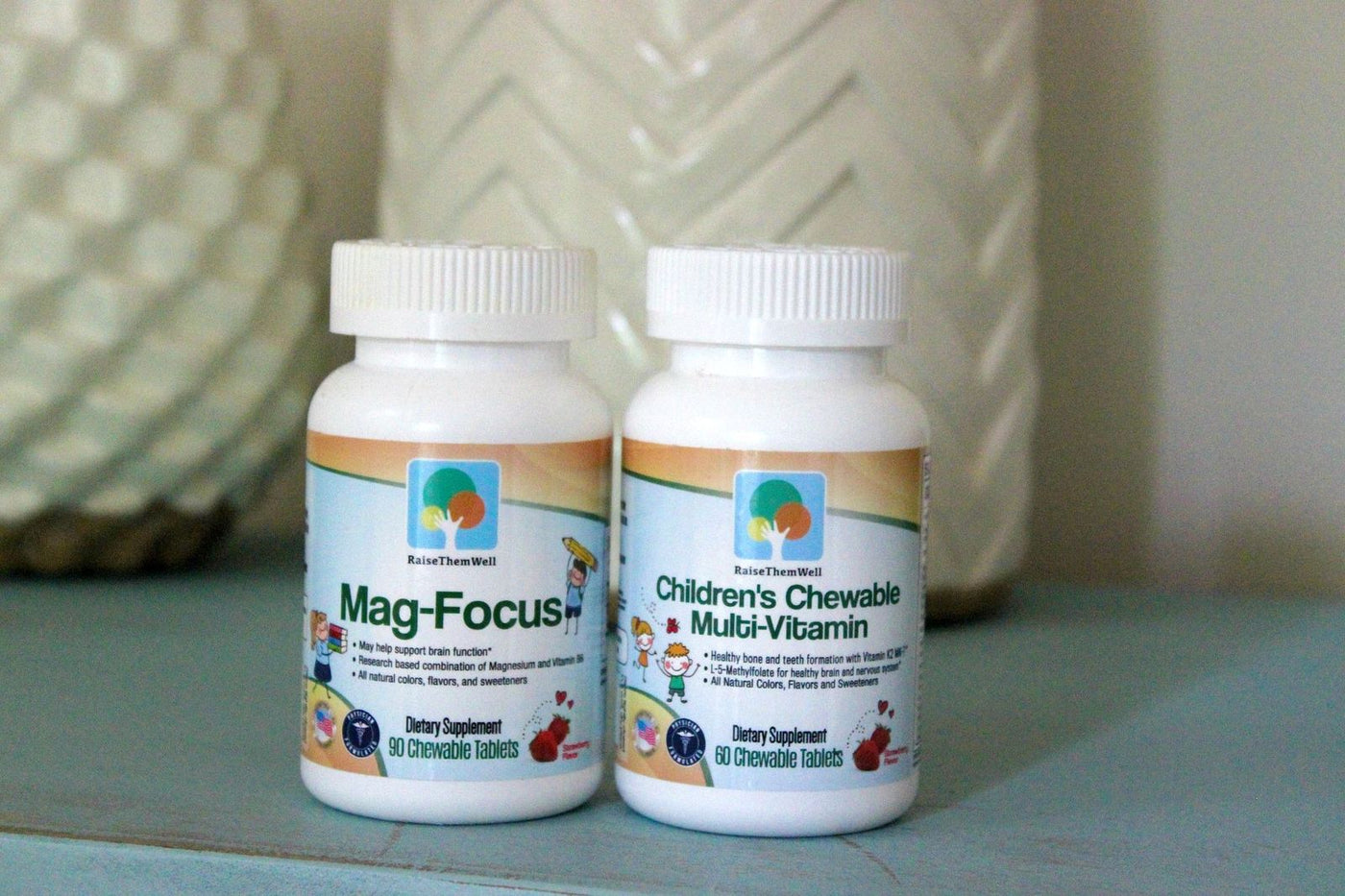 Kids Brain Vitamins Bundle: Mag-Focus and Children's Chewable Multivitamin