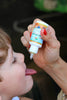 Dispense tasteless vitamin D drops directly on kids' tongue