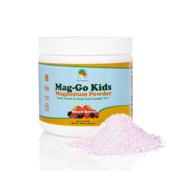 Mag Go - Kid-Safe Magnesium Powder Drink Mix (Mixed Berry)